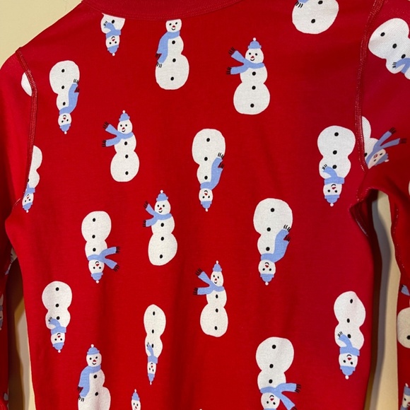 Red Snowman Print Long Sleeve Shirt christmas pj top - Picture 7 of 10
